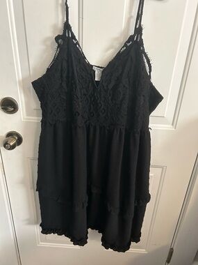 Rue 21 Black Lace Camisole Tiered Dress